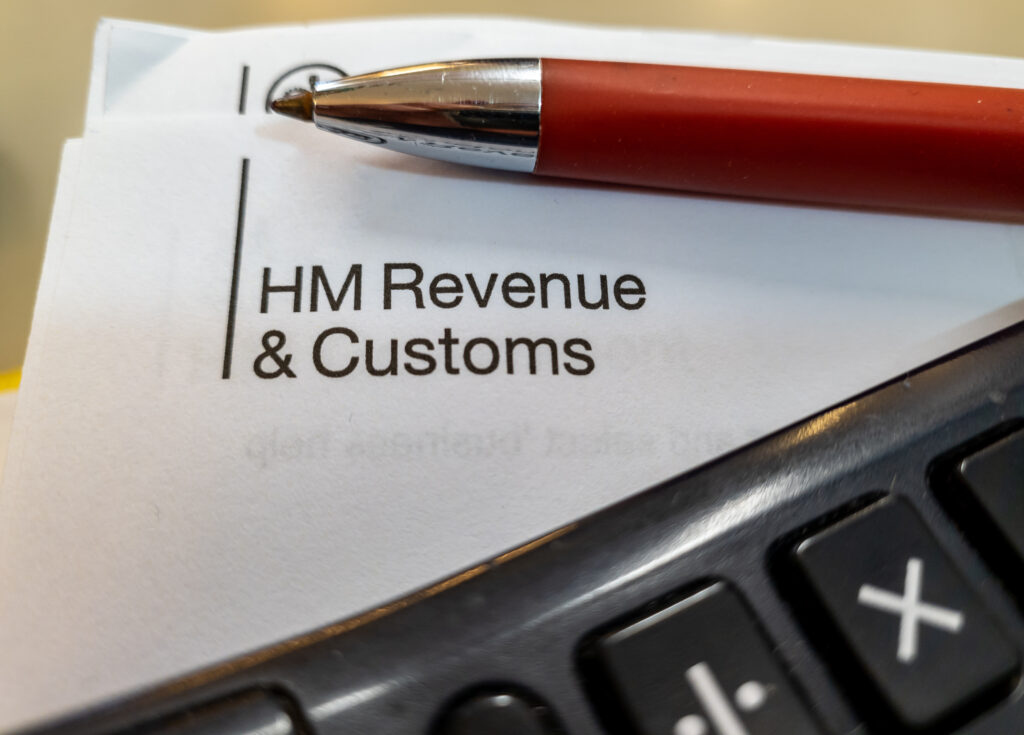 A correspondence from HM Revenue of Customs. The British government department for the collections of taxes and custom duties.